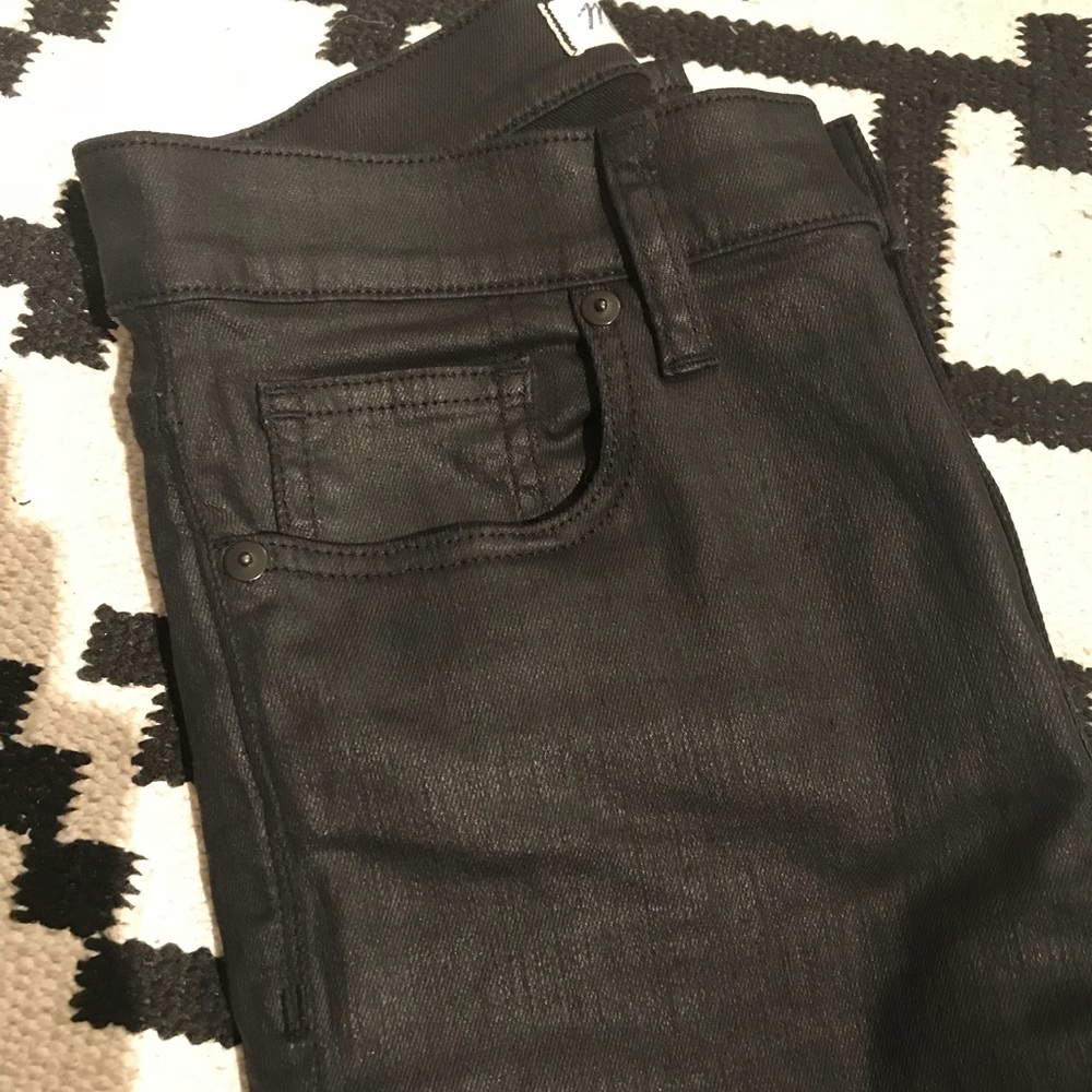 Madewell coated black skinny jeans